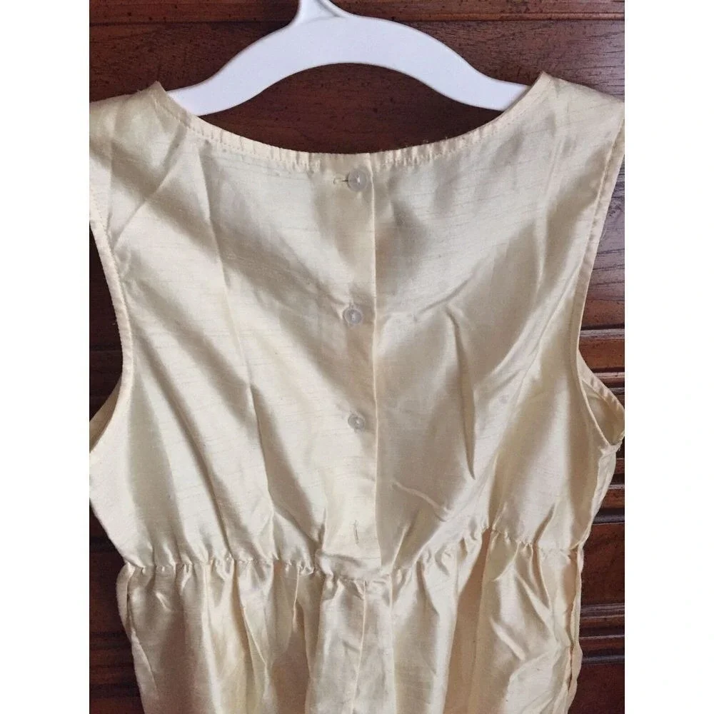 Dress‎ Target Yellow Golden Ivory XL Girls A Line Textured Flower Embellished